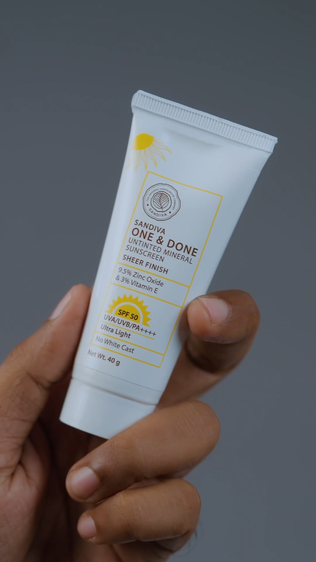 Sandiva one and done untinted mineral sunscreen SPF50 PA++++